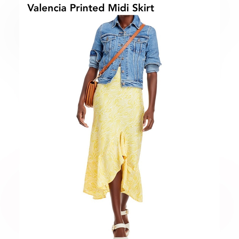 Cinq A Sept Valencia Printed Ruffle Midi Skirt - Picture 3 of 14